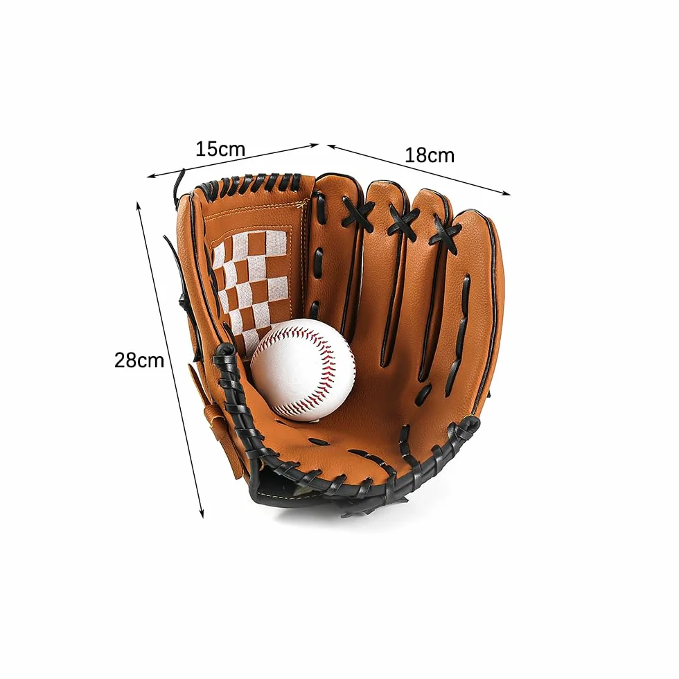 Gant de Baseball POFET en Cuir PU 11,5 Pouces Gant de Frappeur Main Gauche pour Lancer Droit
