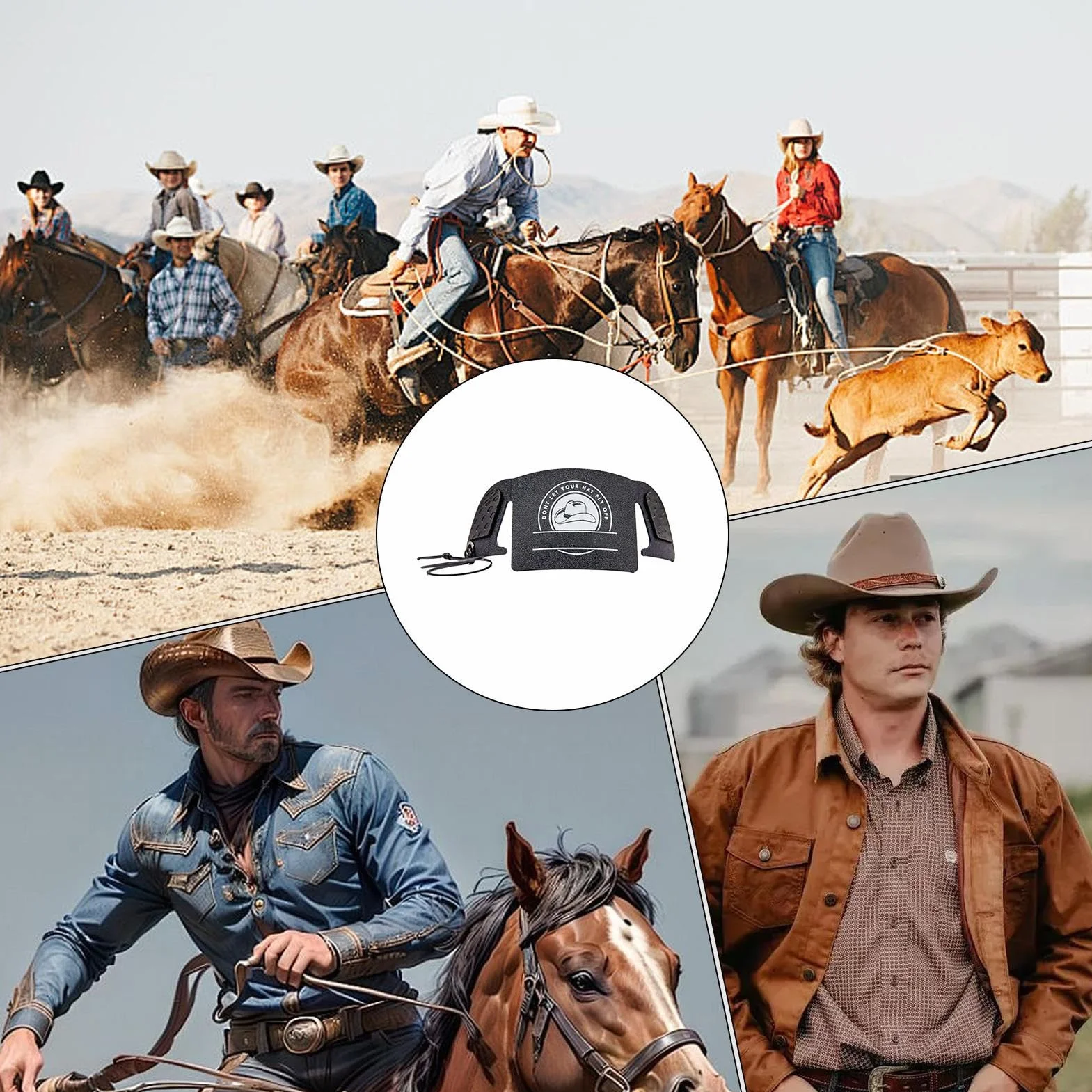 Cïnçh Chapeau Casquette de Cowboy Premium, Ajustement Sécurisé, 18 x 7,5 cm, Accessoire de plein air