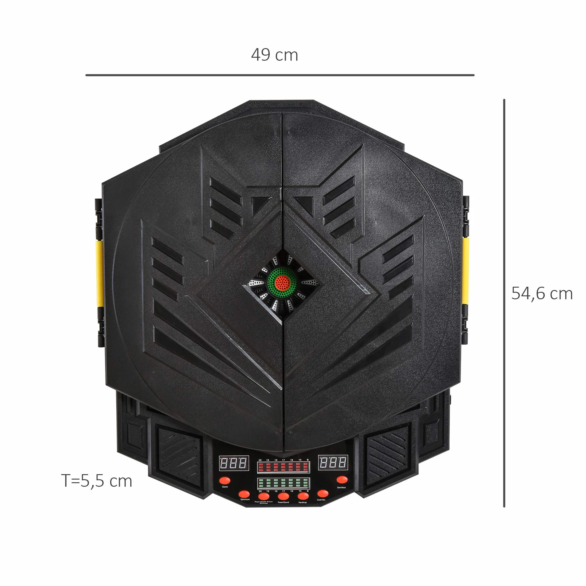 HOMCOM Jeu de fléchettes électronique 27 Jeux 8 Joueurs LED Noir