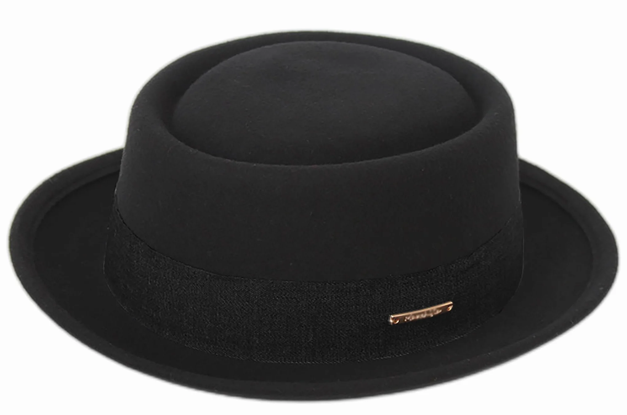 Chapeau Fedora classique des années 1920 en pure laine - Chapeau d'église à bord court écrasable