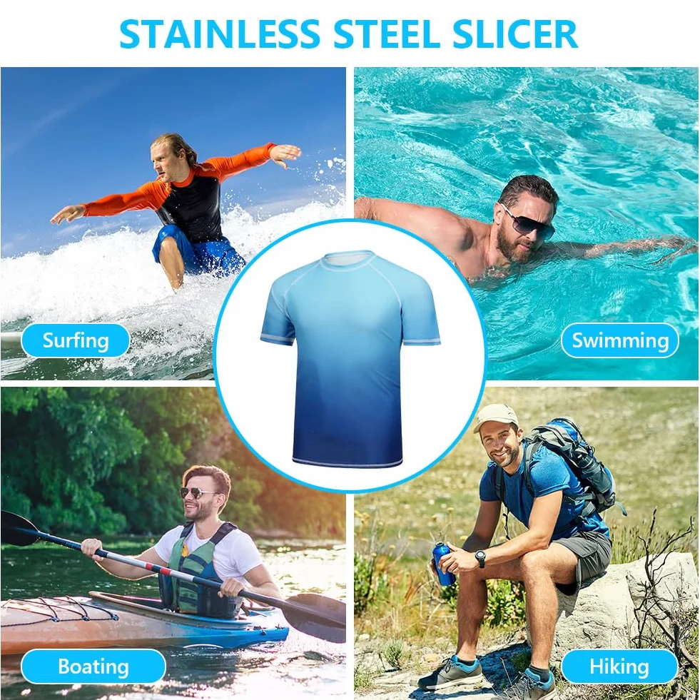 Rashguard Homme Anti-UV Manches Courts T-Shirt de Sport pour Natation Surf Plongée Séchage Rapide