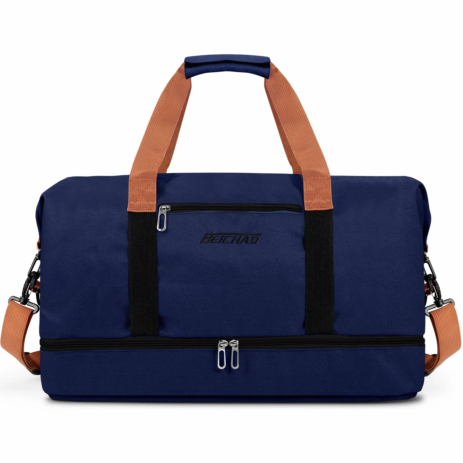 Sac de Weekend Homme Imperméable 32,2 L, Grand avec Compartiment à Chaussures Poche Humide, Bleu