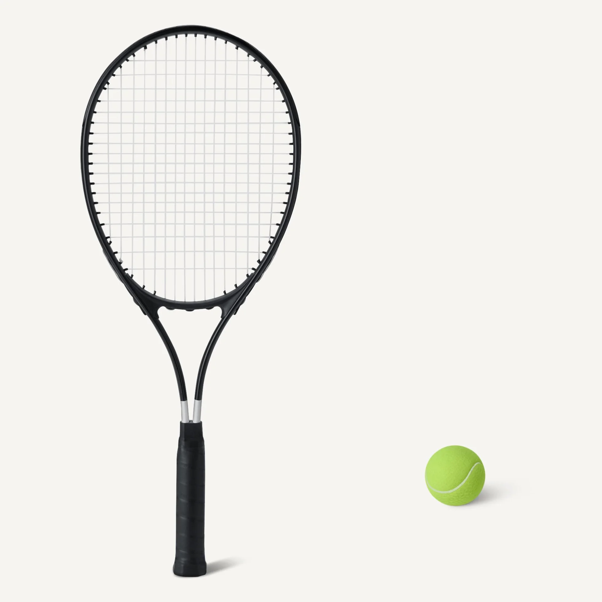 Amazon Basics Lot de 2 raquettes de tennis pour adulte 68.5 cm, 3 Balles et 2 Surgrips, Noir