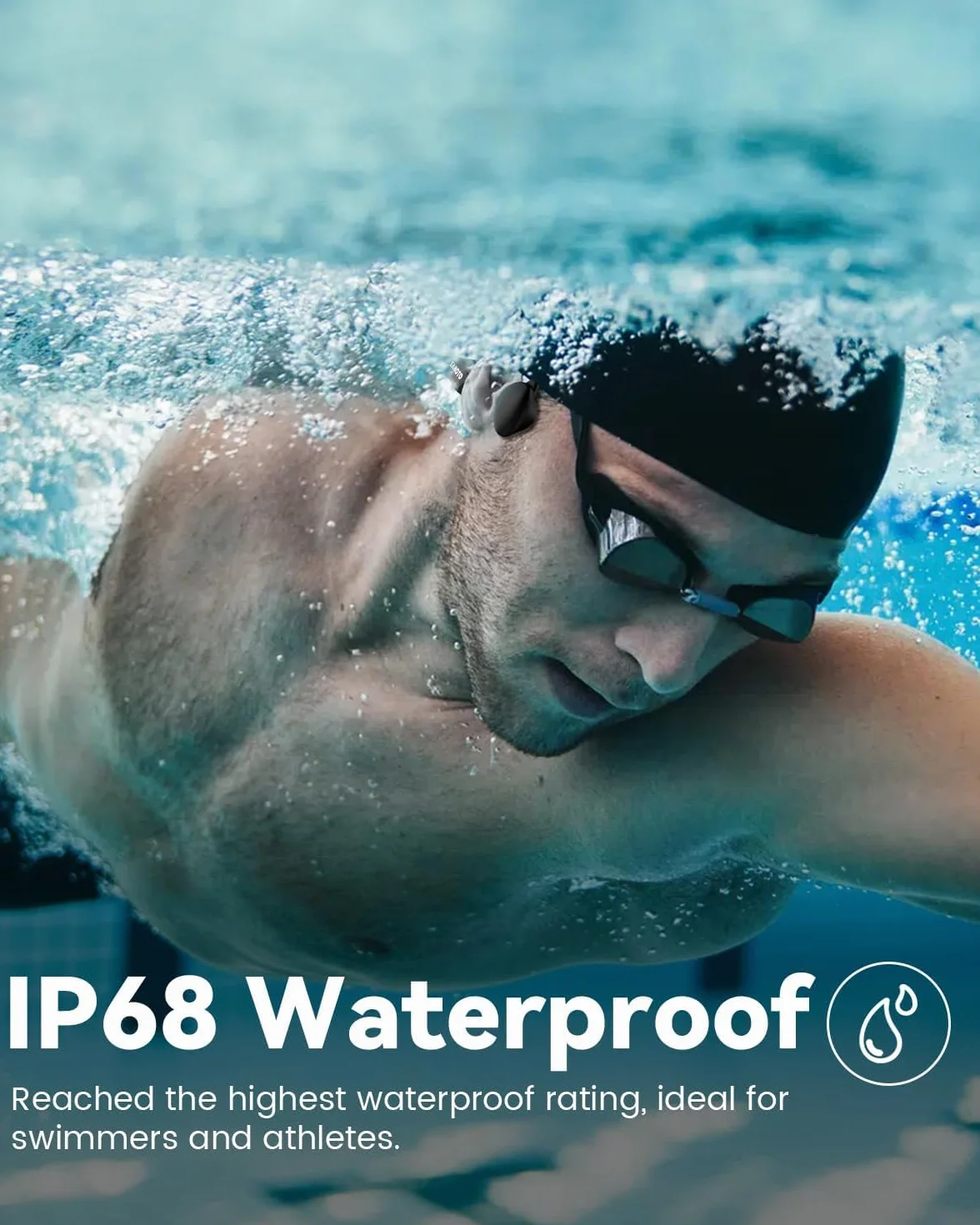 SANOTO Casque Conduction Osseuse Natation IPX8 Bluetooth 5.3 16GB MP3