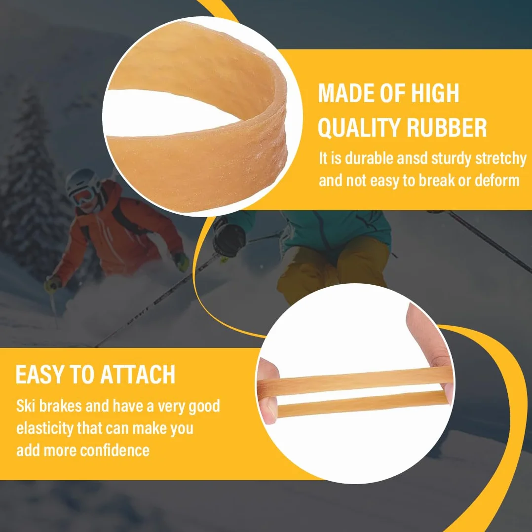 Lot de 20 Attaches de Frein de Ski en Caoutchouc - Stop Frein pour Fixations