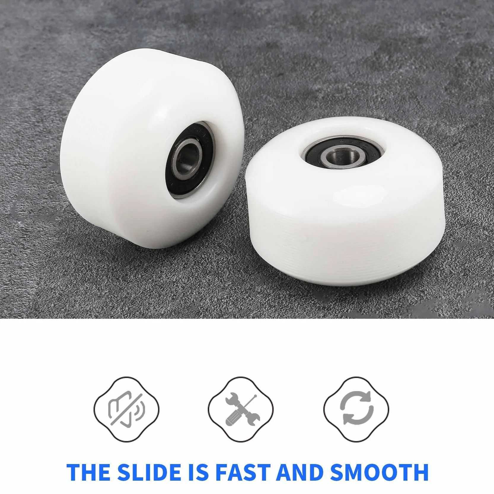 Roues de Planche à roulettes 52x30mm PU Street Cruiser Longboard Roulements Ensemble de 4 Blanc