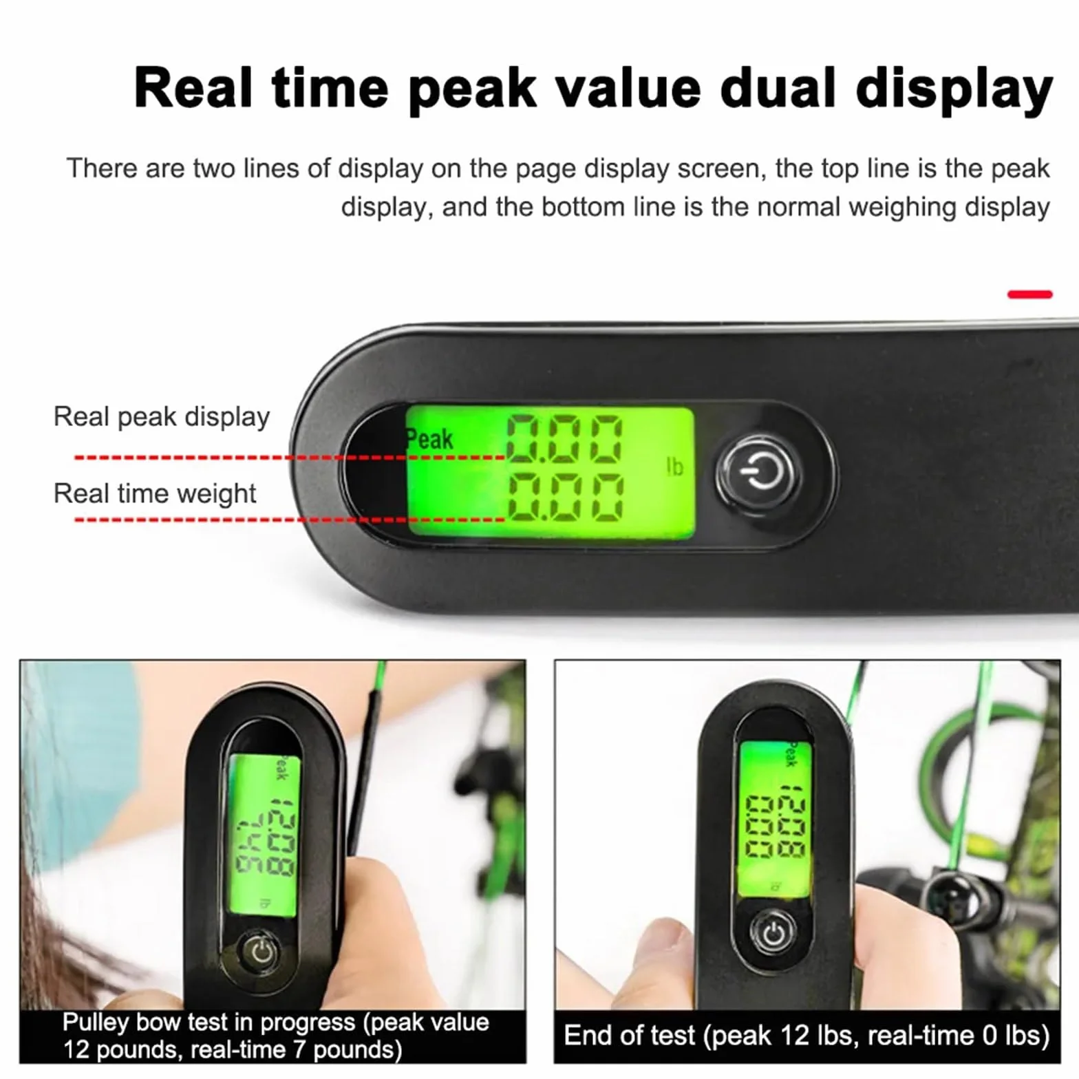 Newwyt Digital Bow Scale 110lbs Compound Recurve Hunting Scale ABS LCD