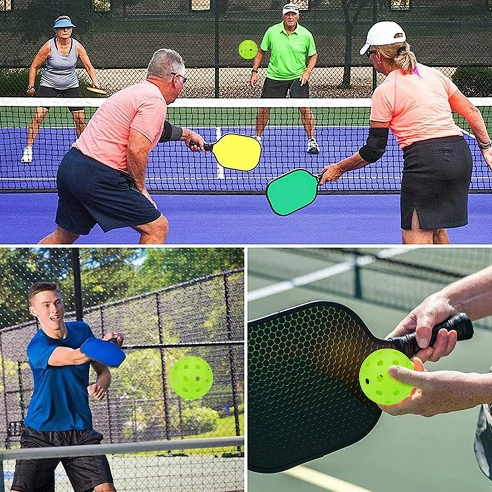 Balles de pickleball en plein air 40 trous TPE pour entraînement