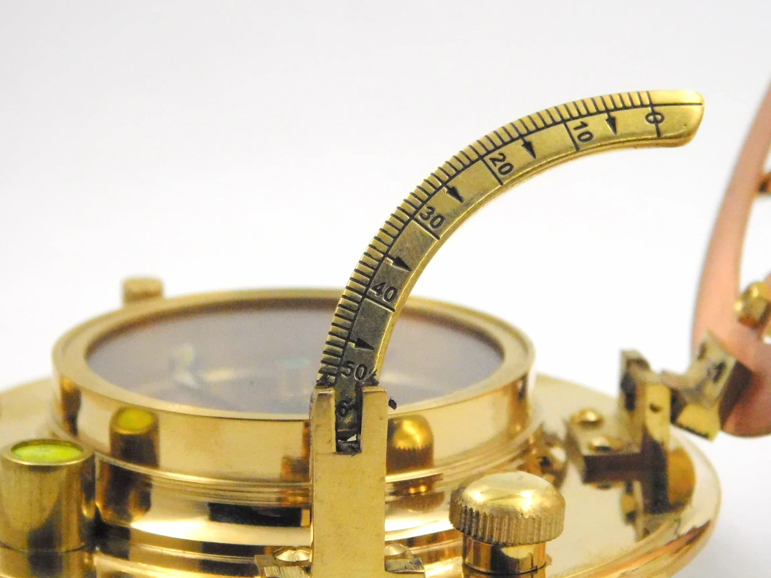 Boussole Sundial en laiton antique avec étui en cuir