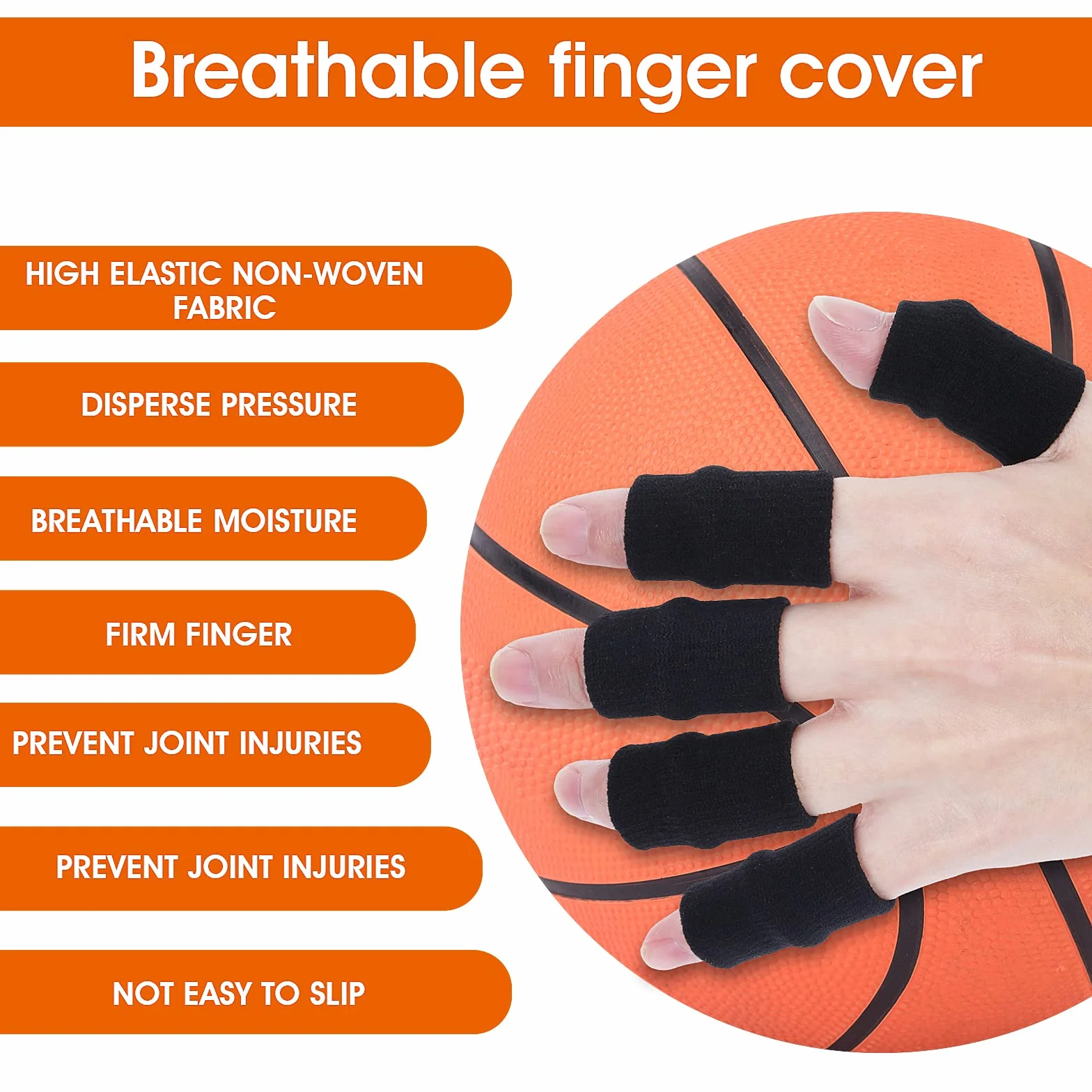 Yolev 10 Pièces Protège Doigts Elastiques Soutien Compression pour Soulager la Douleur Arthrite