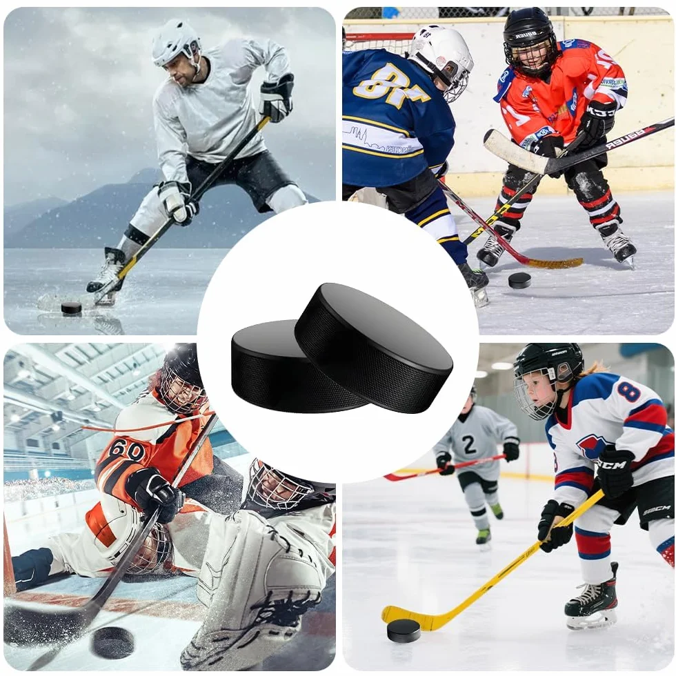Pucks de Hockey de Pratique 75 mm x 25 mm en Caoutchouc pour Entraînement Intérieur et Extérieur