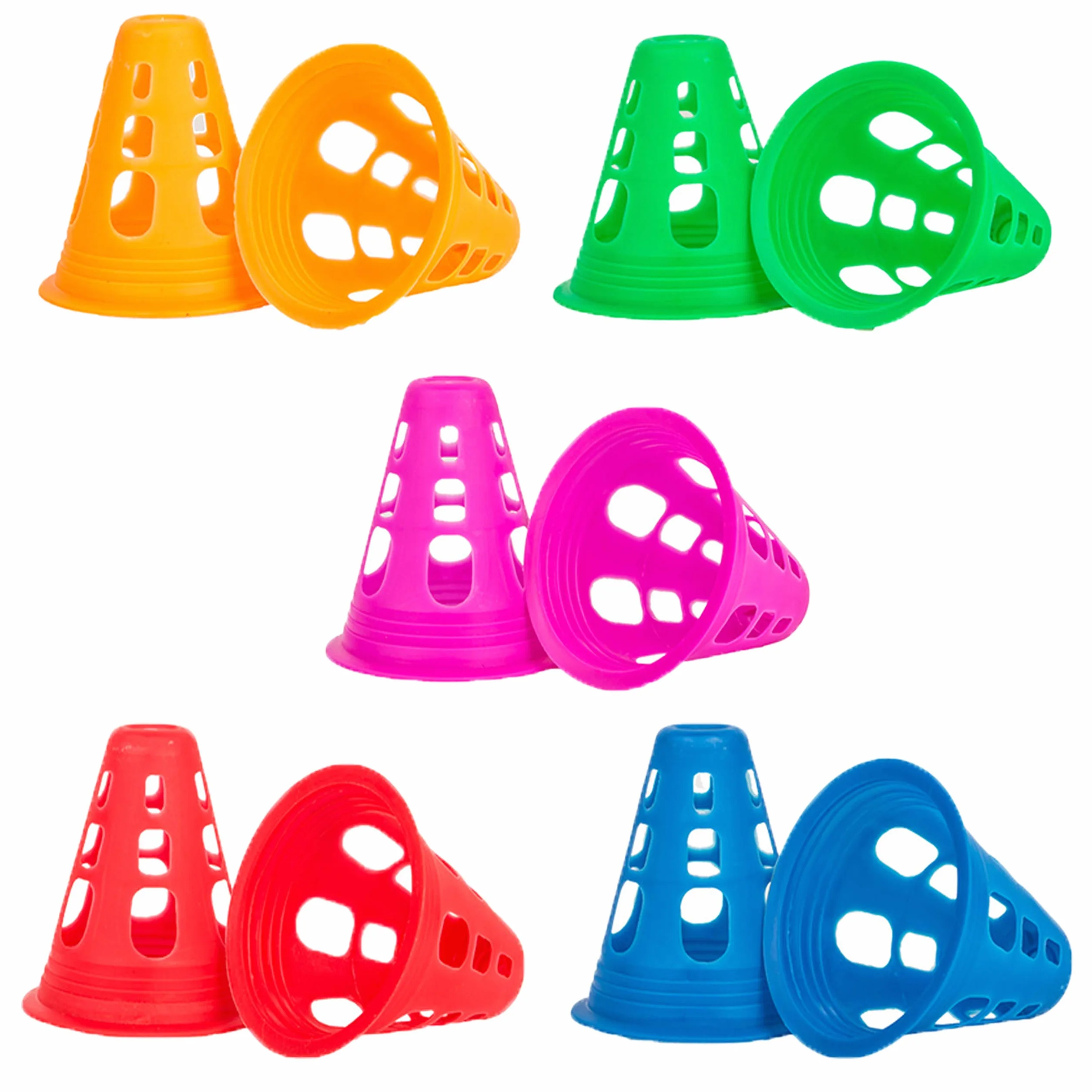 Cônes De Slalom 50 Pack Cônes de Circulation Signalisation Multicolores pour Football Sport d’Agilité