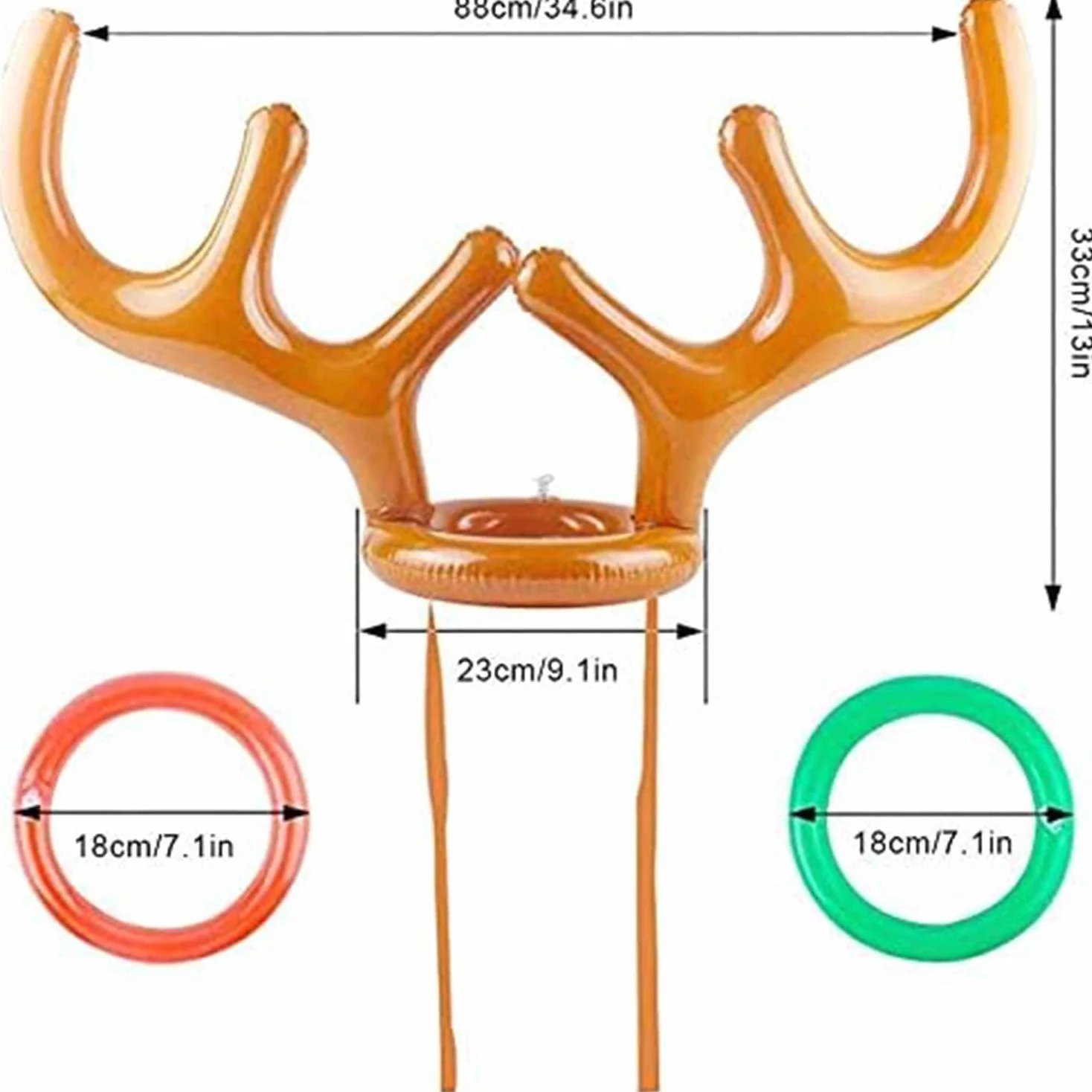 Jeux Gonflable de Noël 11 PCS Jeu de Lancer d’Anneaux en Bois de Renne