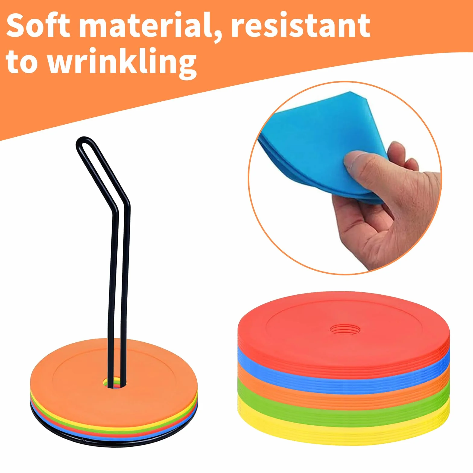 Disques De Marquage 25 Pièces Marqueurs Sol Football Antidérapants Diamètre 15 cm PE Flexible Entraînement D'Agilité Et De Vitesse