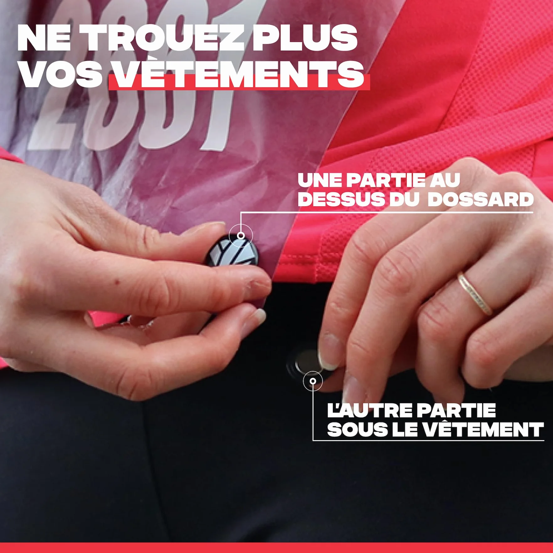 Shapeheart Porte Dossard Magnétique 4 Paires d'Aimants Running Trail Triathlon Équitation Universel Tout Tissu