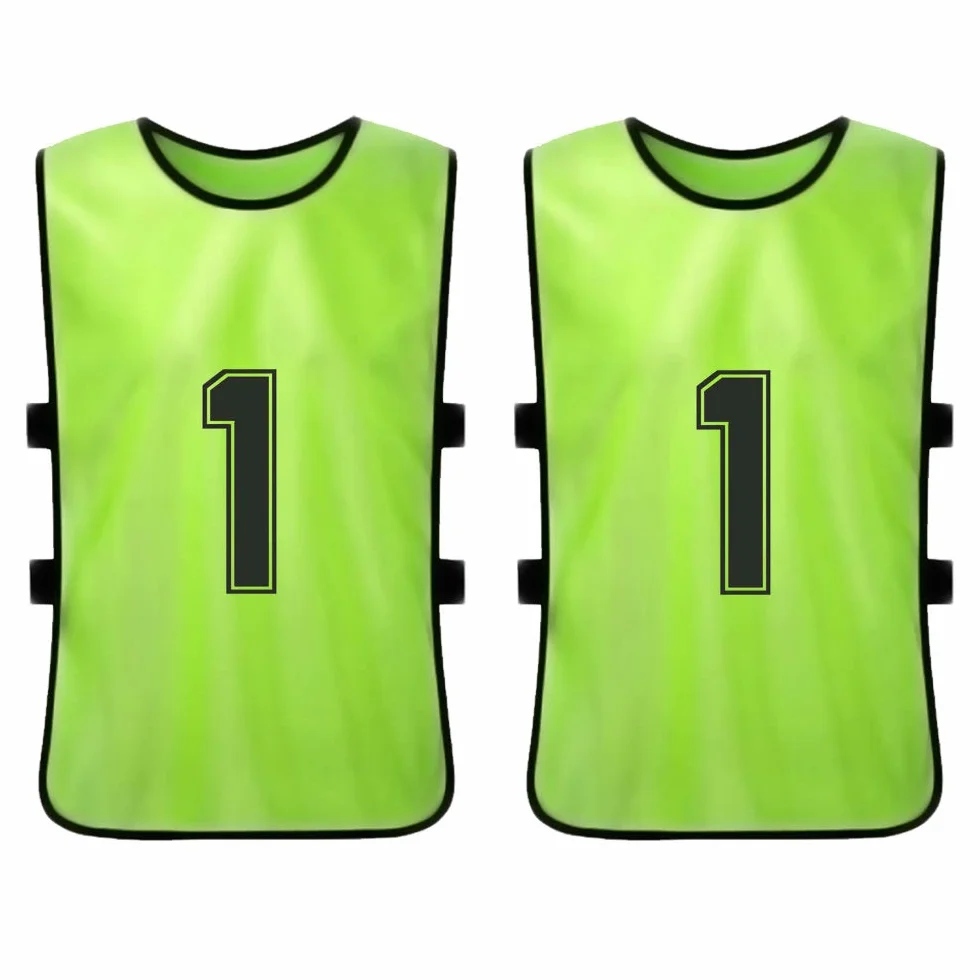 12 PCS Adultes Football Pinnies Maillots De L'équipe De Football À Séchage Rapide Dossards Numérotés