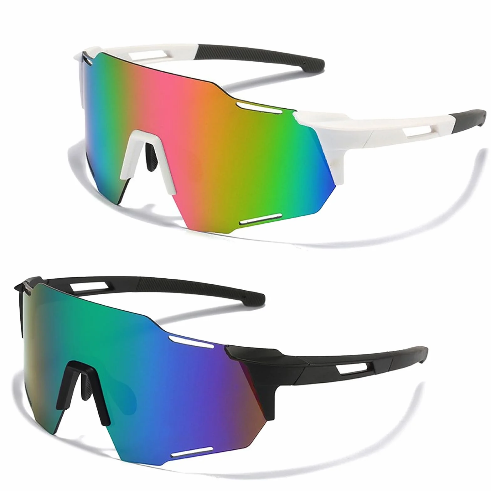 Lunettes de Soleil Sport Polarisées UV400 Lot de 2 Homme Femme Cyclisme Pêche Conduite