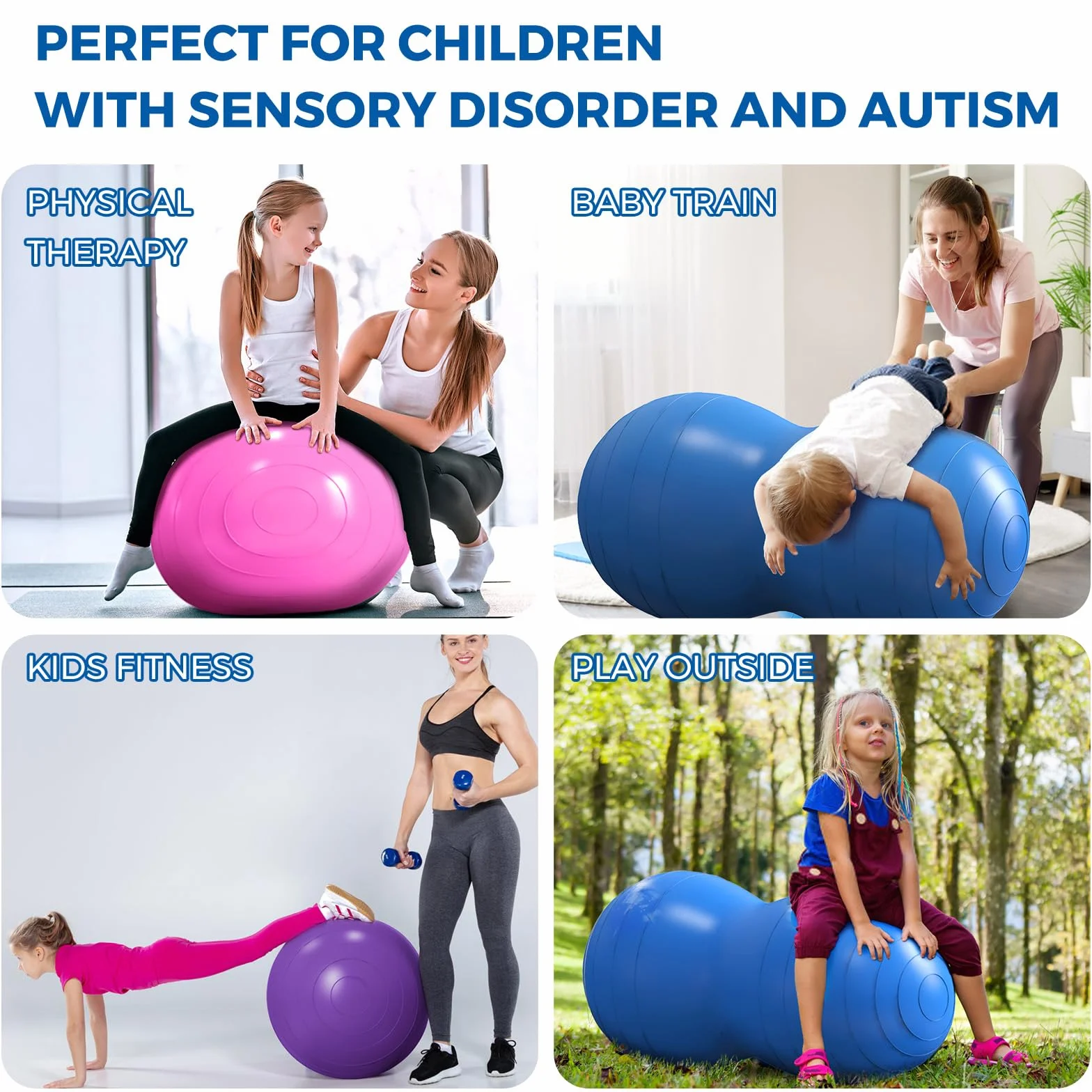 Balle de Massage DASKING Anti-Burst 90x45cm pour Yoga Pilates Physiothérapie avec Pompe à Main