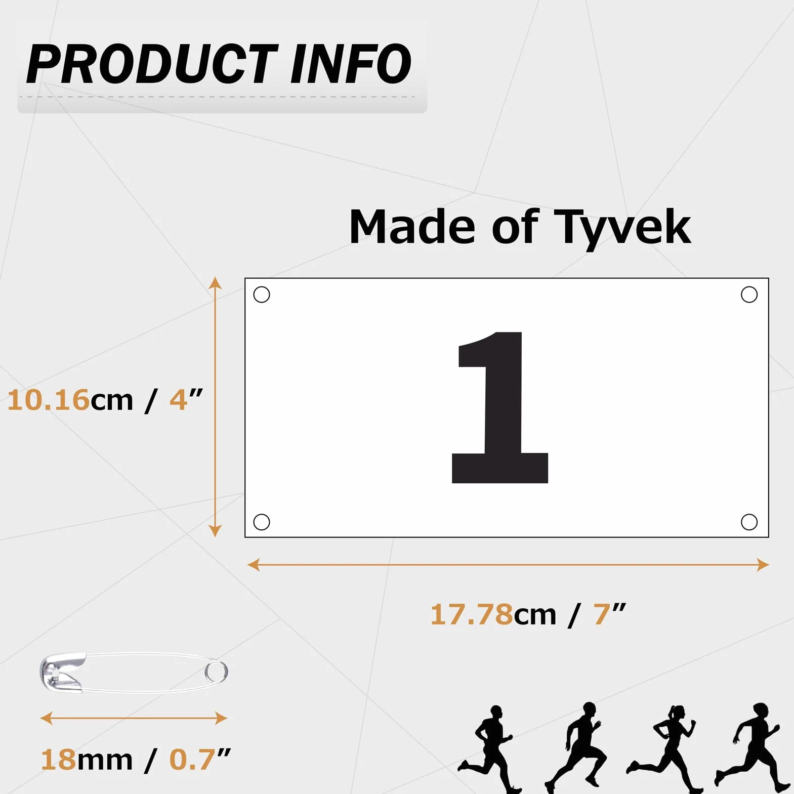 Azarxis Numéros de Dossard Course 1-500 Imperméable pour Marathon Événements Sportifs