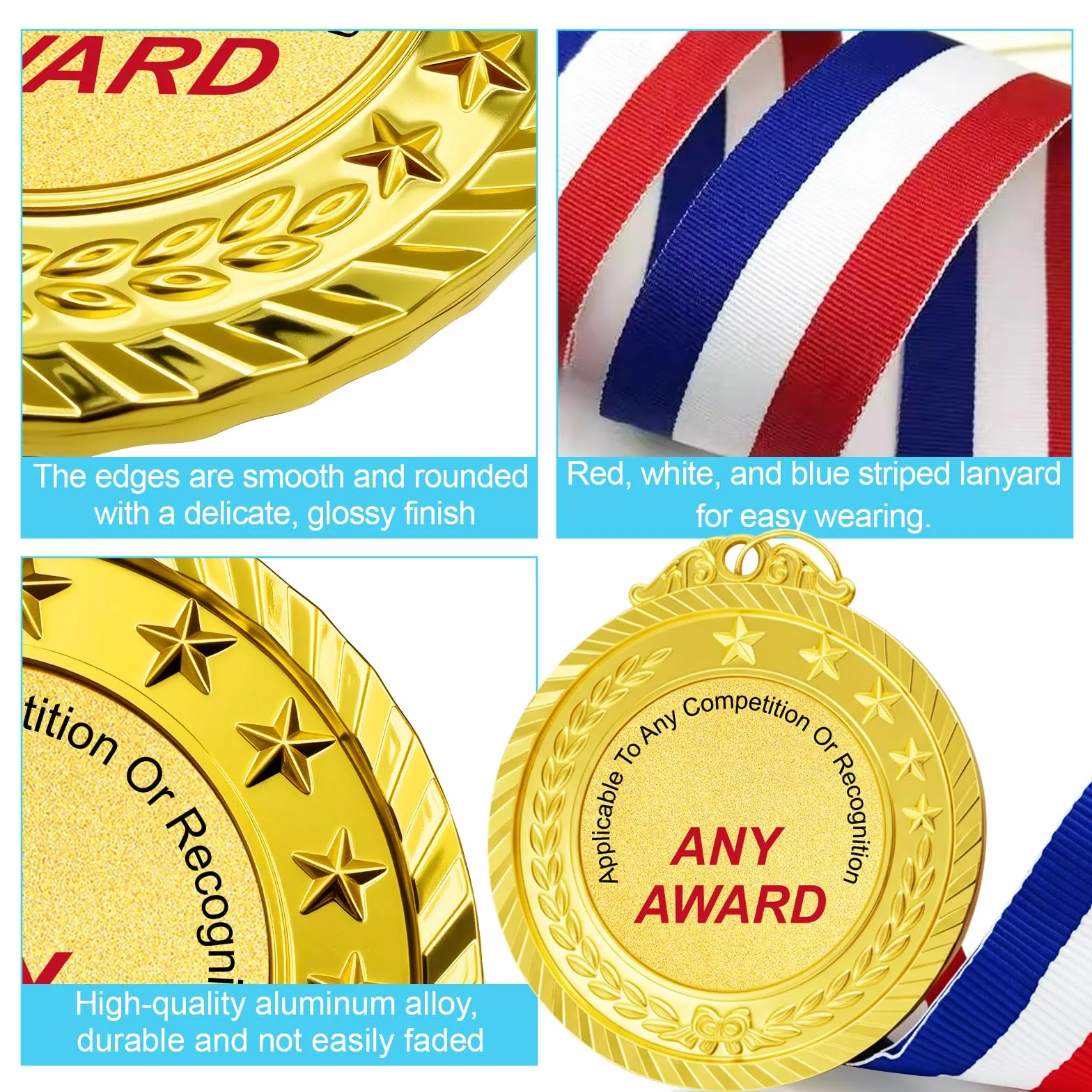 Médaille Personnalisée Texte Logo Recto Verso Cérémonie Remise Prix Compétition
