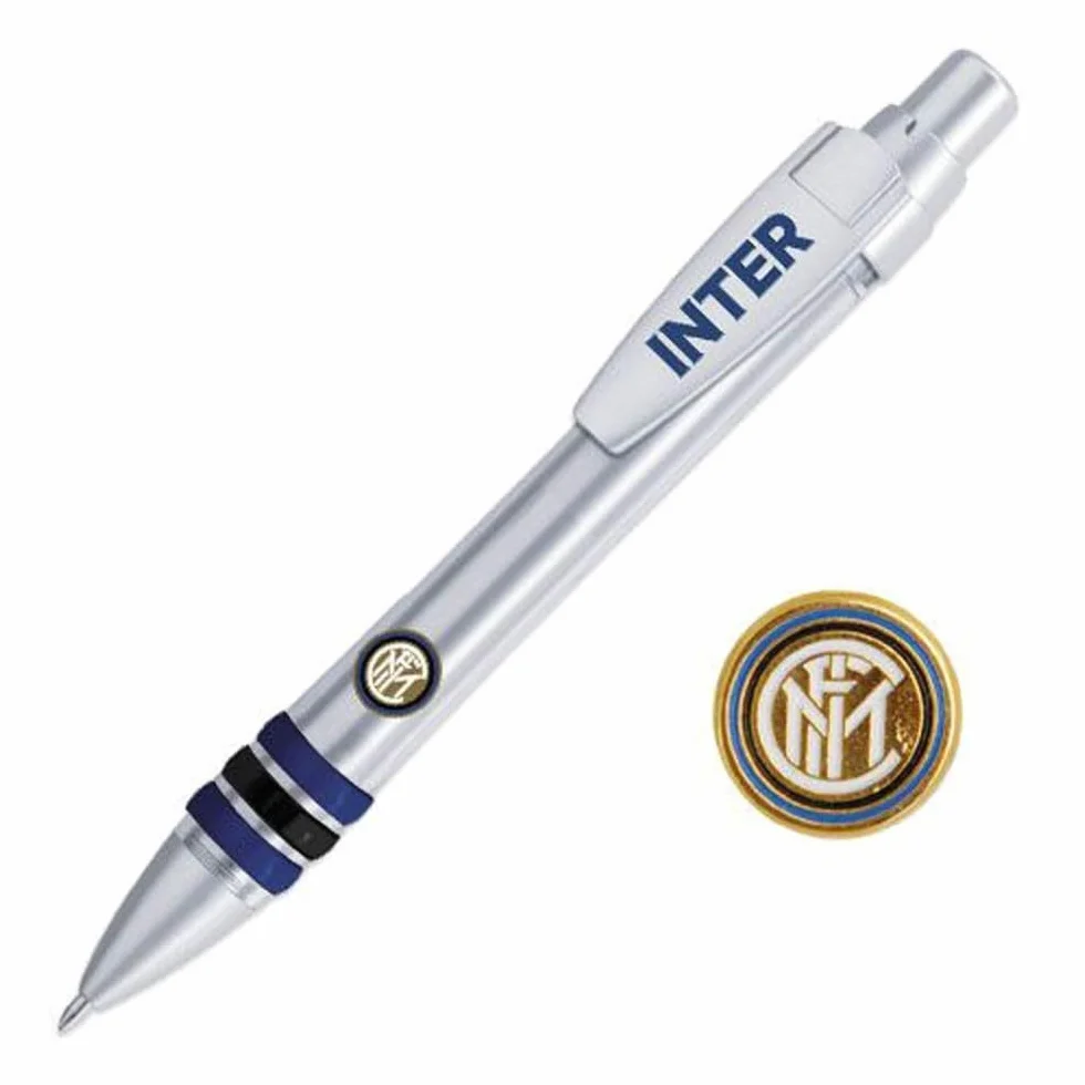 Set Stylo + Badge Broche Inter Internationale Officielle Cadeau Football Série A