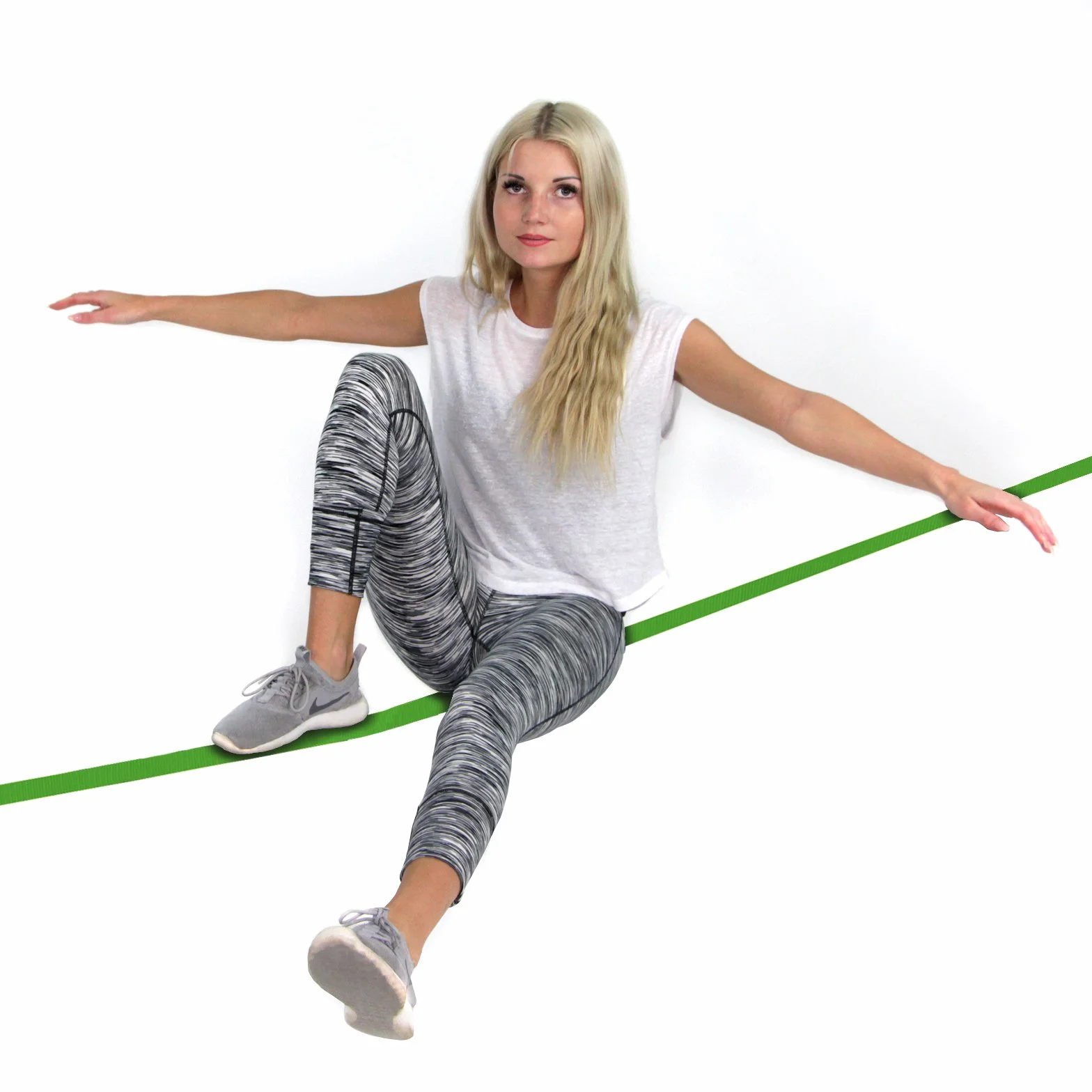 ALPIDEX Slackline 15 m Charge maximale 2 tonnes Sac de Transport Vert