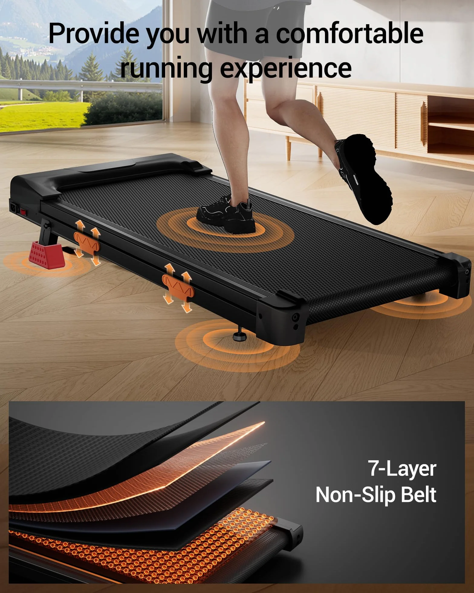Tapis de Course LONTEK 3.0HP Inclinable 16% 10km/h avec Affichage LED et Télécommande pour Maison et Bureau 136kg