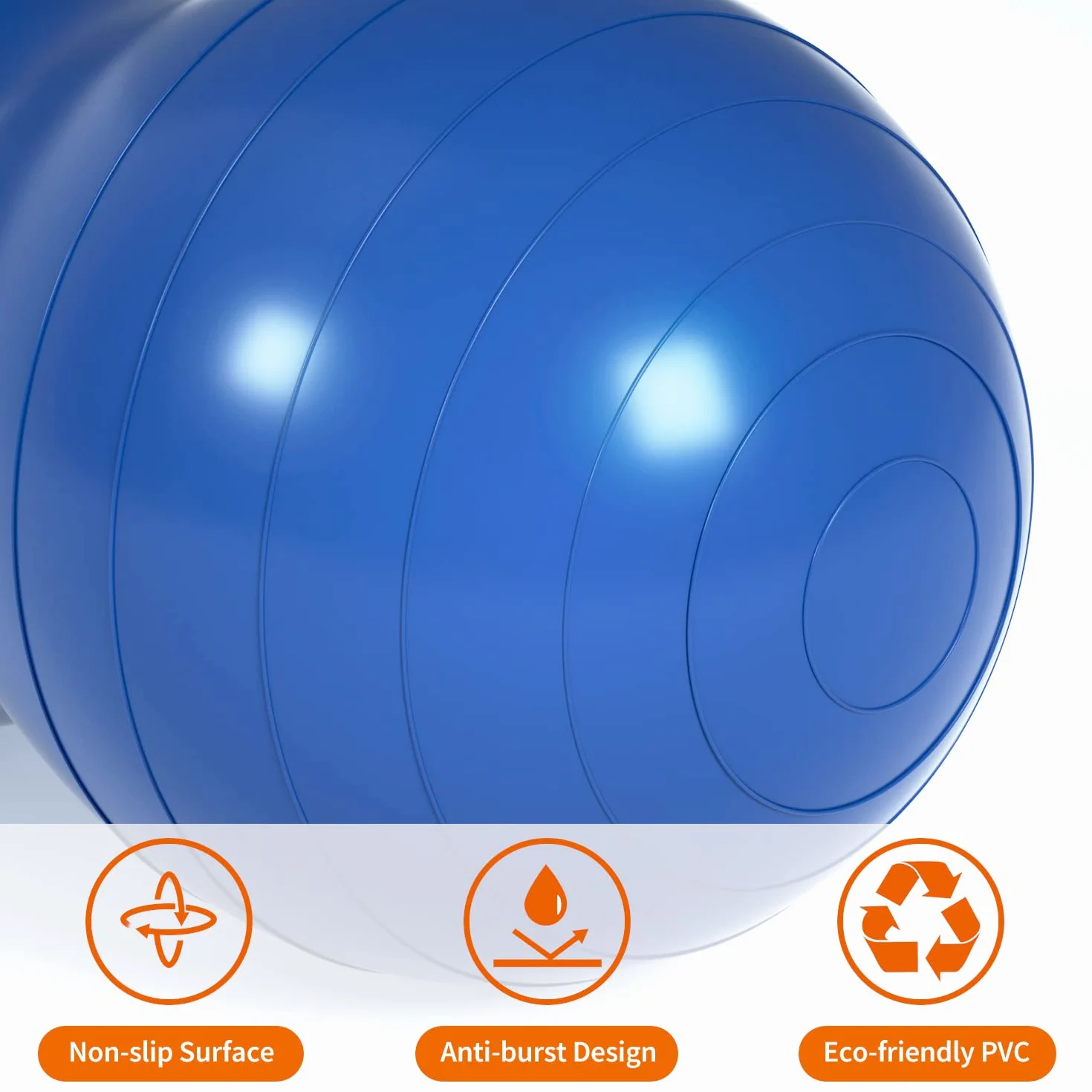 Balle de Massage DASKING Anti-Burst 90x45cm pour Yoga Pilates Physiothérapie avec Pompe à Main
