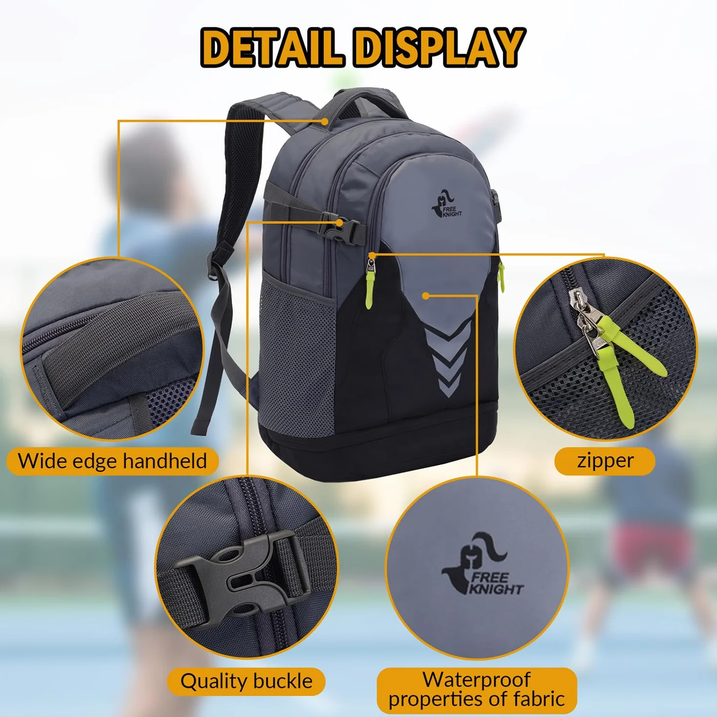 Sac à Dos de Basket-Ball 35L Léger Multifonctionnel avec Compartiment pour Ballon