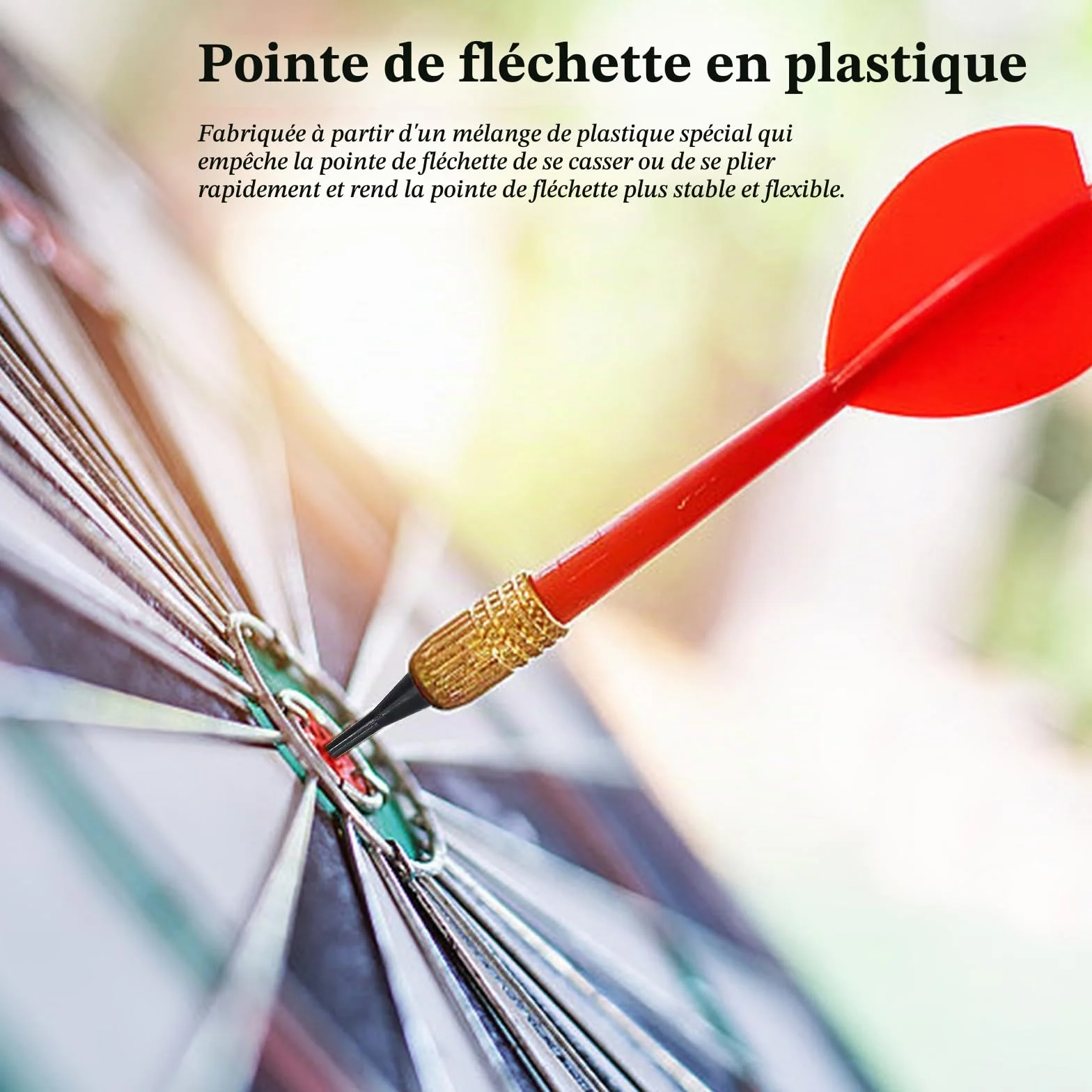 Pointe Plastique pour Fléchette 200 Pièces Noir pour Cible Électronique