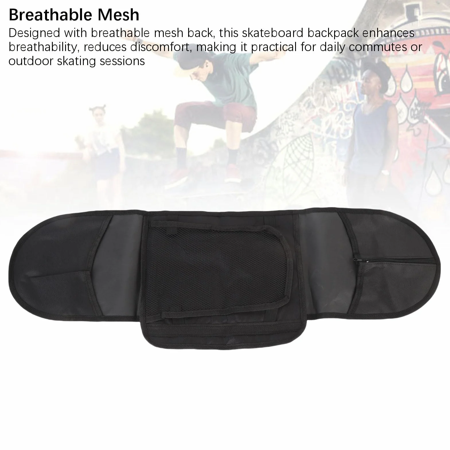 Sac à Dos de Skateboard 5 Pièces Portable Bandoulière pour 80 x 20 cm Double Kick