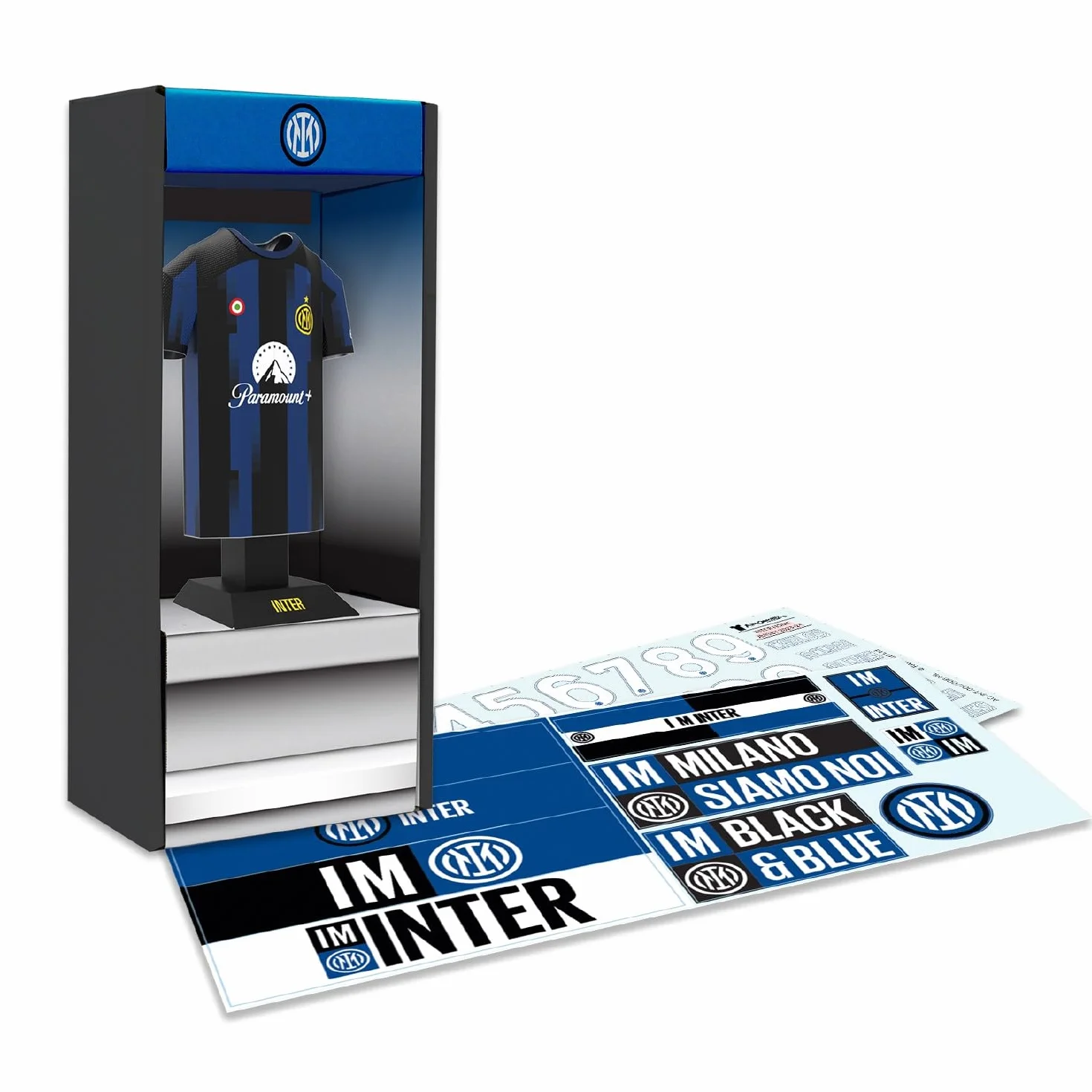 Inter Maillot Home Jersey 2023-2024 Miniature Aluminium Étui Assembler Football Milan