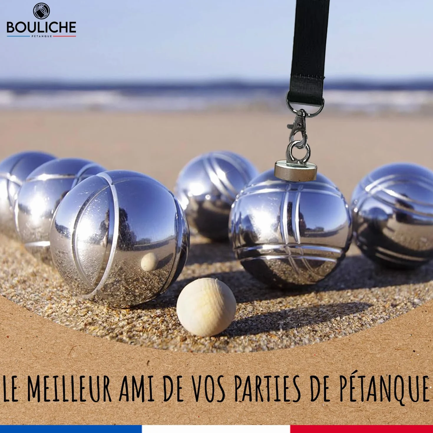 Kit Ramasse Boules de Pétanque Aimant Puissant Mètre Intégré Léger Portable Accessoire Cadeau OriginalCorner