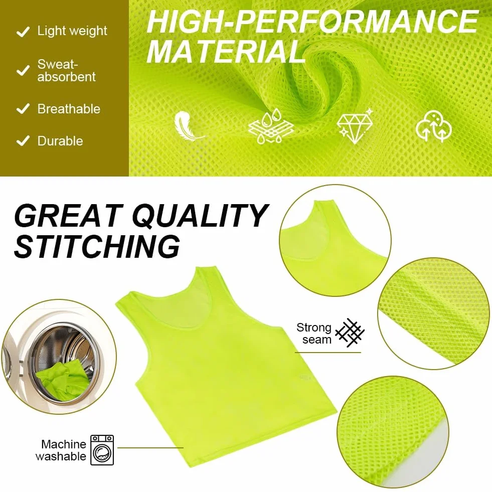 AUYAO Gilet d'entraînement de Football, Chasubles Sport, Maille Scrimmage Training Gilets, Respirant Dossard