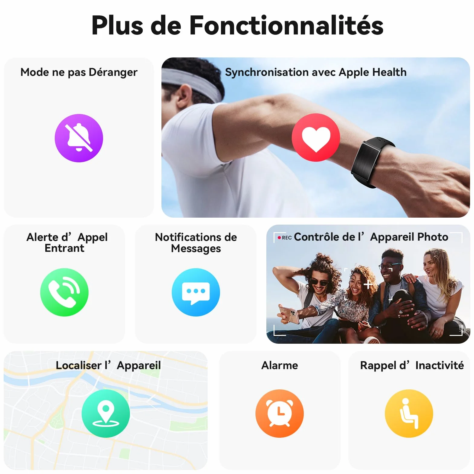 Bracelet Connecté Fitness Tracker 24/7 Suivi Activité Sommeil Fréquence Cardiaque Analyse IA 60 Jours Autonomie 170+ Sports sans Abonnement