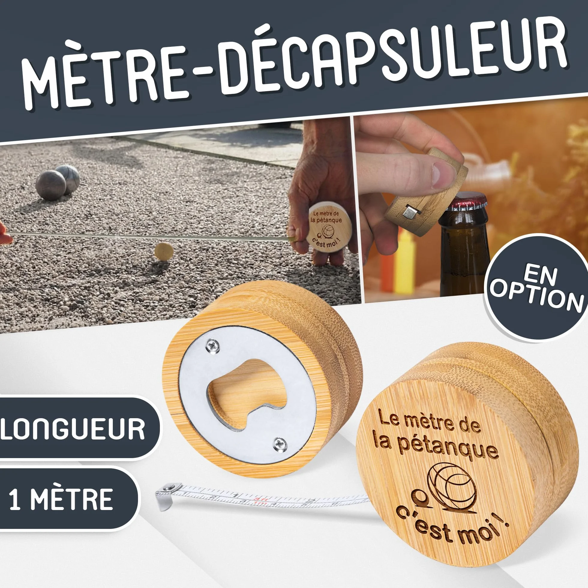 Sacoche pétanque personnalisable pour triplette 3 boules avec prénom et texte