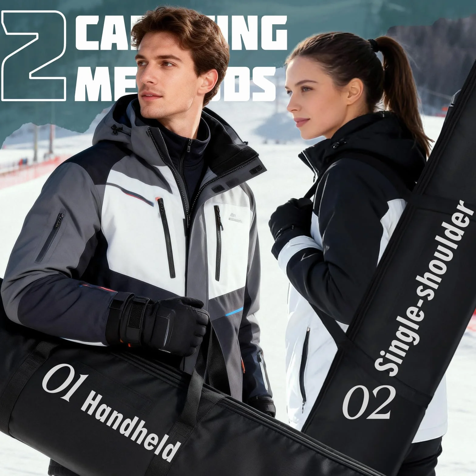 Sac de Ski Robuste avec poignées de Transport