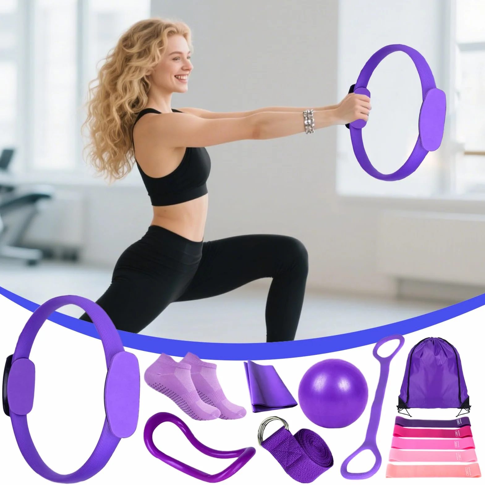 Better Me Kit Pilates Complet 14 Pièces Maison Accessoires Yoga Fitness Femme