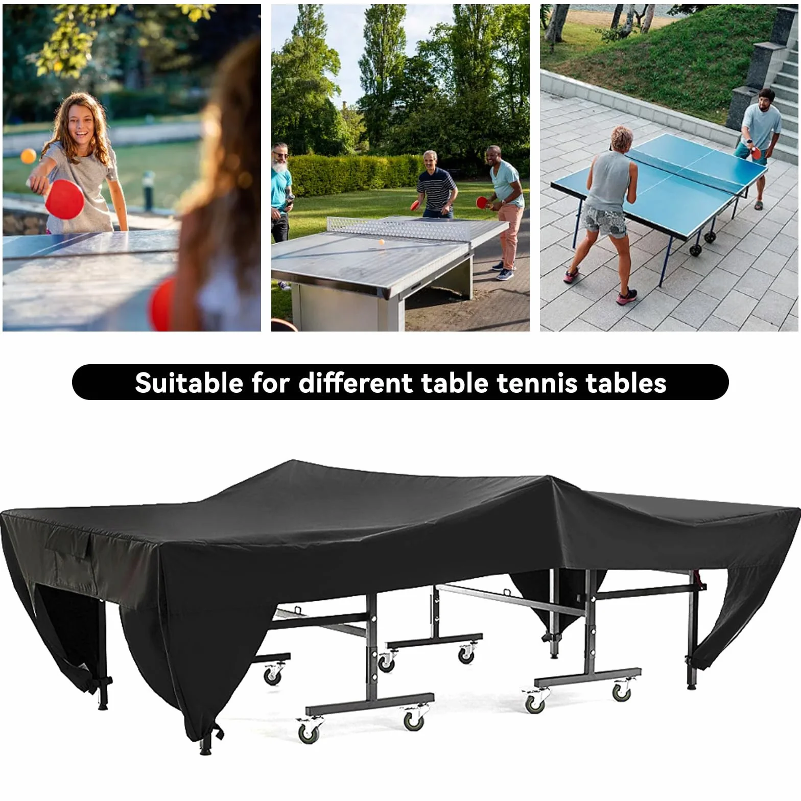 Housse de Table de Ping Pong Extérieur Imperméable 280 x 153 x 73 cm