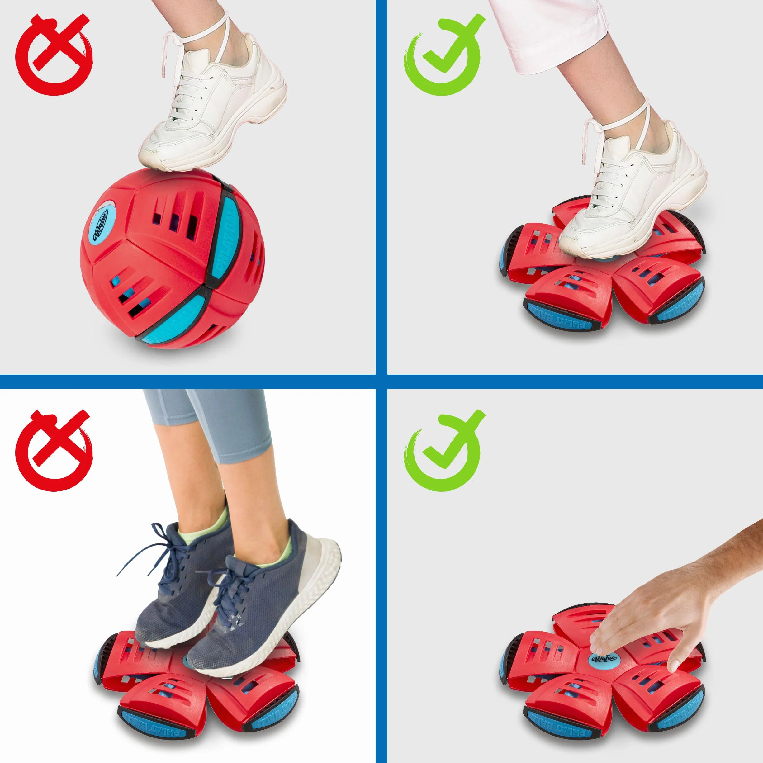 Wahu PHLAT BALL Classic Rouge Frisbee Volant Transformable en Ballon Jeux Extérieur Enfants 5 Ans 15,7cm 22,9 cm
