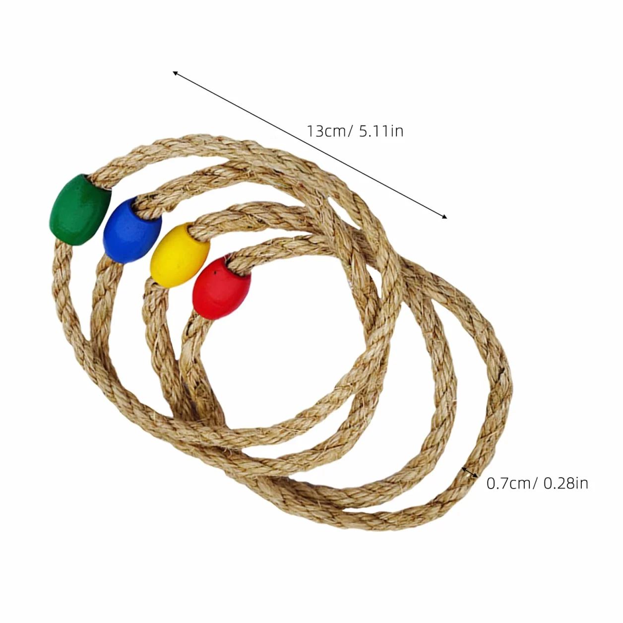 UPKOCH Jeu de Lancer d'Anneaux en Corde Naturelle 8 Pièces pour Enfants Activité Extérieure Coordination Main-Œil