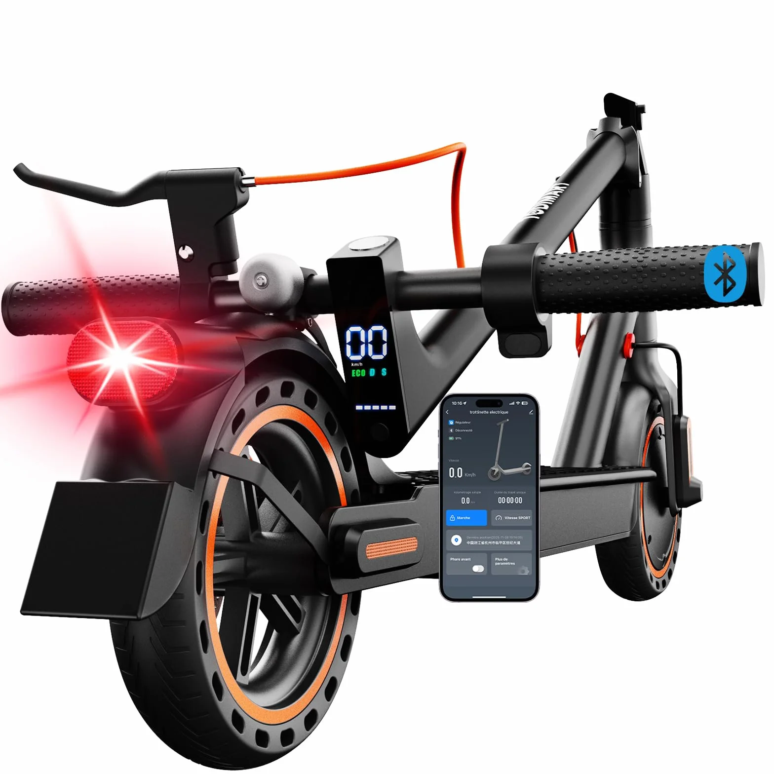 TODIMART T3 Trottinette Electrique Adulte 350W 25KM/H 35KM Batterie 36V 7.8Ah Pliable