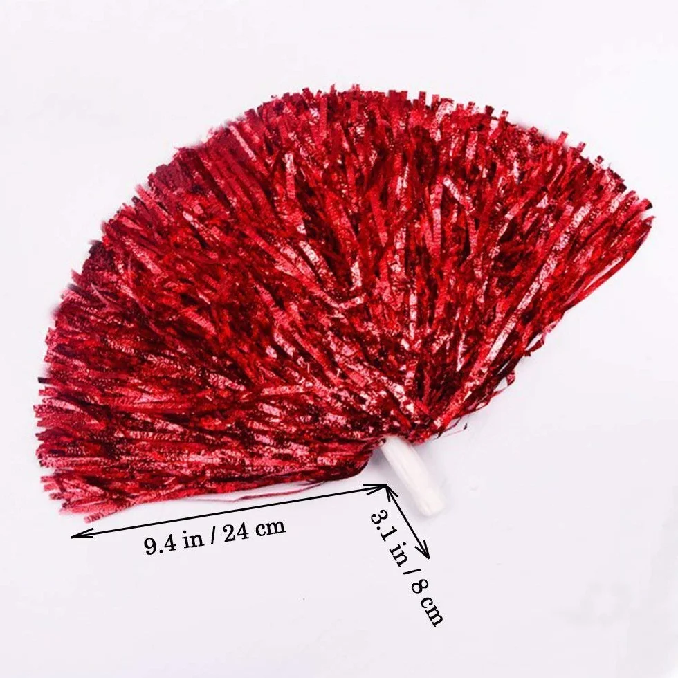 CRIVERS 12pc Cheerleading Pompons avec Poignée pour Danse Déguisements Fête Sports