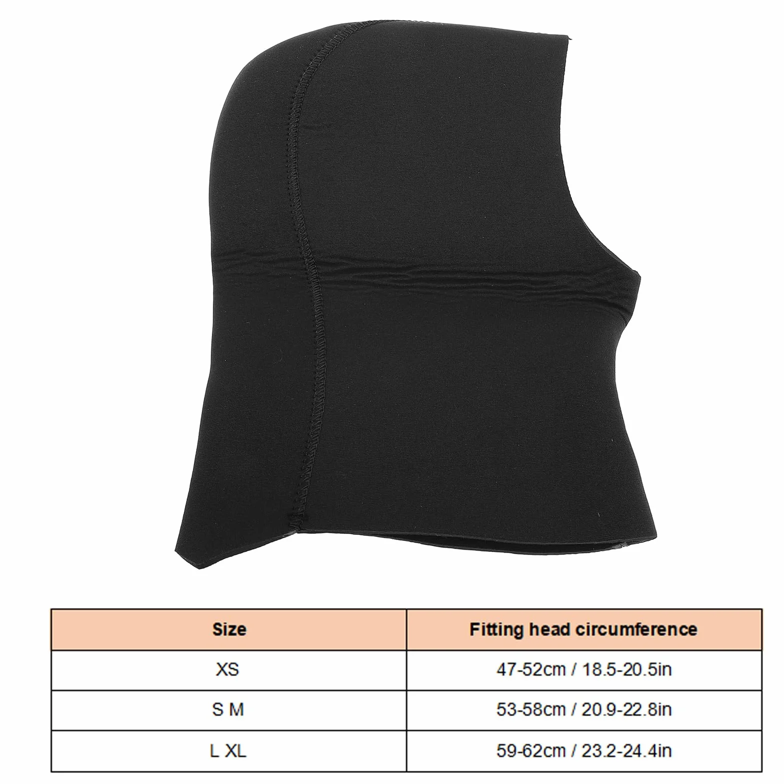 Cagoule de Plongée 5MM avec Protection Oreilles Tête Solaire Couverture Cou Ventilée Surf Apnée (L XL)