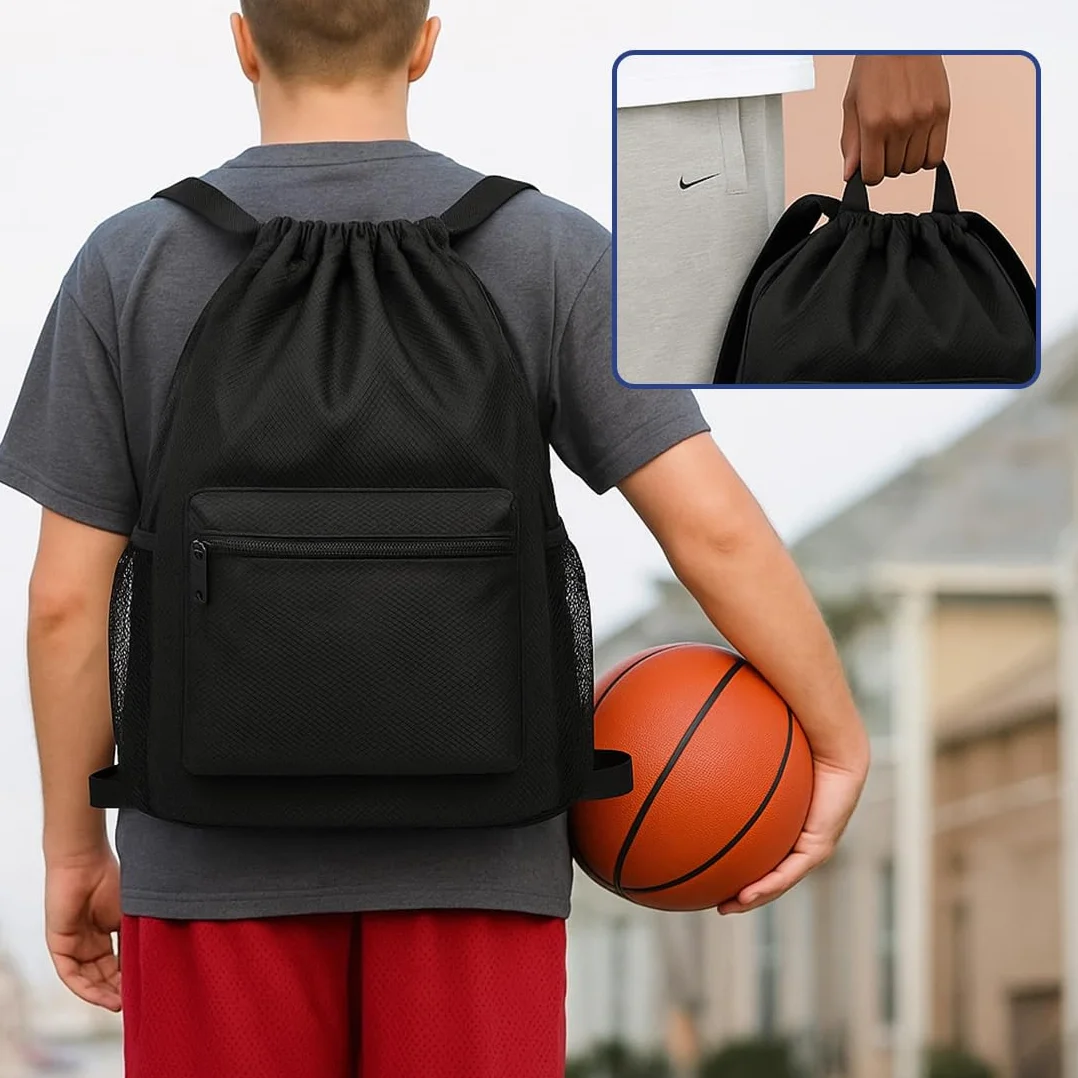 Sac à Dos de Basketball avec Poche Filet et Mousqueton