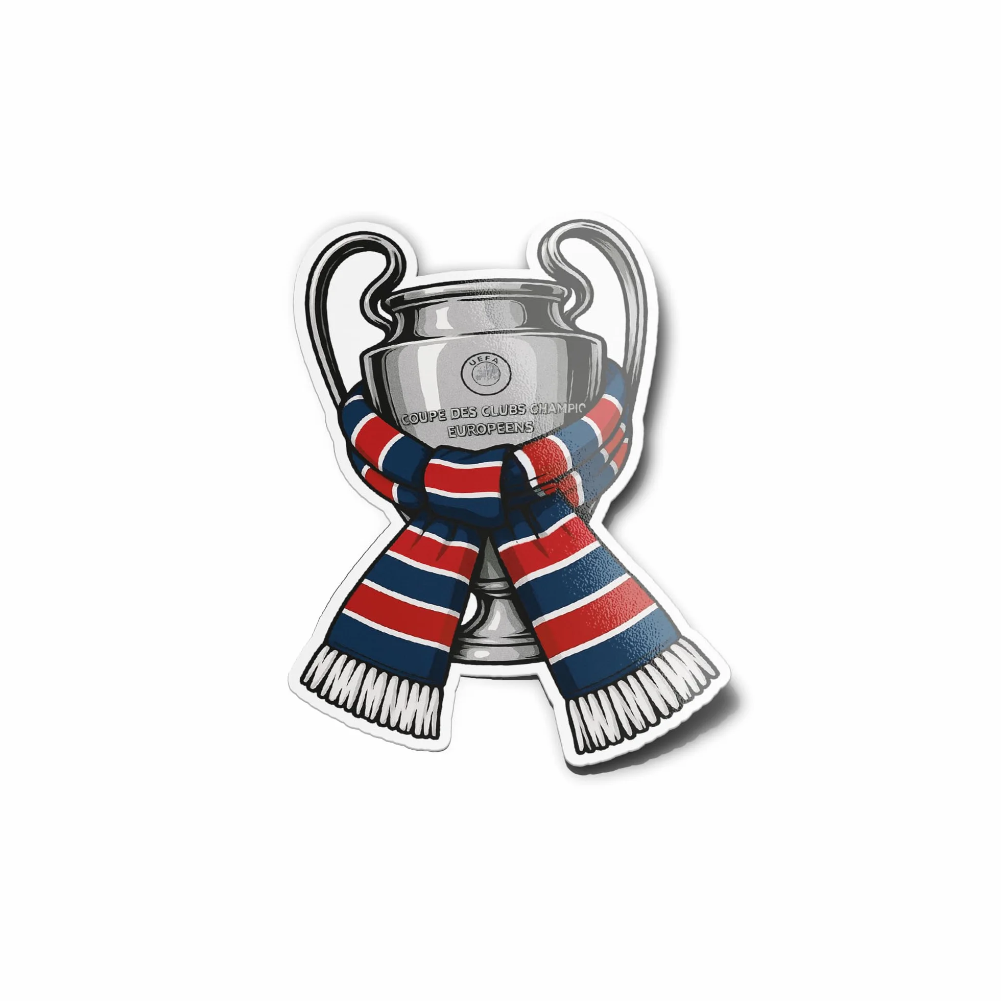 Autocollants Stickers PSG Coupe d'Europe Vinyle Résistant Eau UV 9cm Déco Extérieur