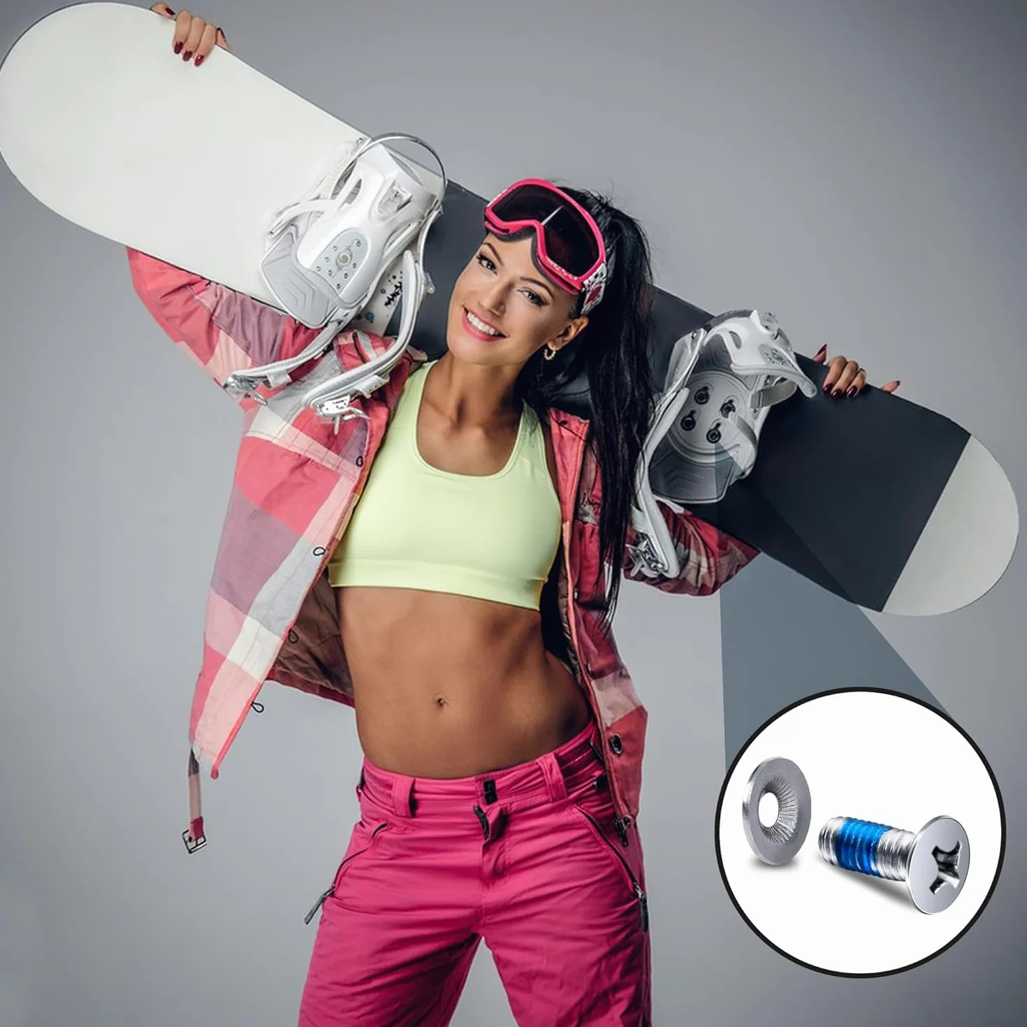 Lot de 32 vis de fixation pour snowboard avec rondelles