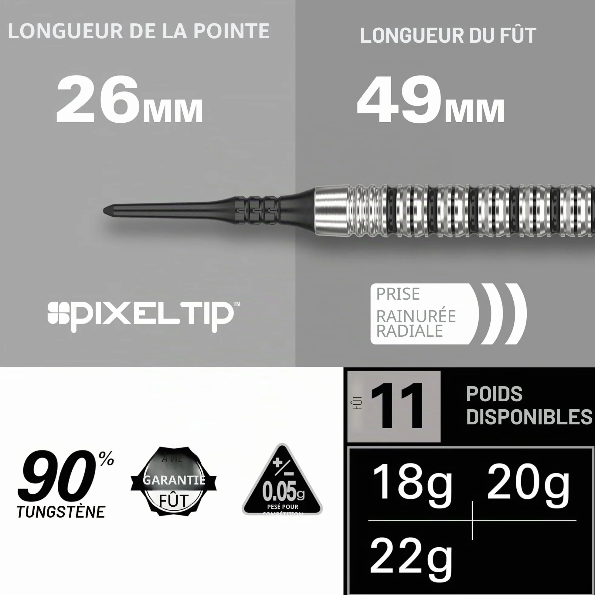 Target Darts EXO Edition 90% tungstène fléchettes pointe souple Pixel Tip tiges Pro Grip ailettes n°6