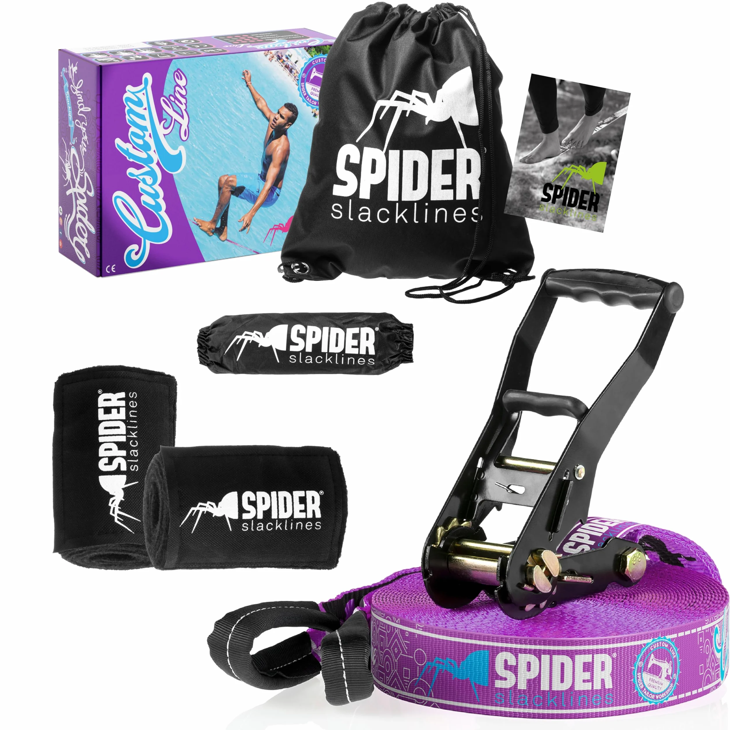 TKSA2 Kit Slackline Custom 20m Set Complet Sangle Cliquet