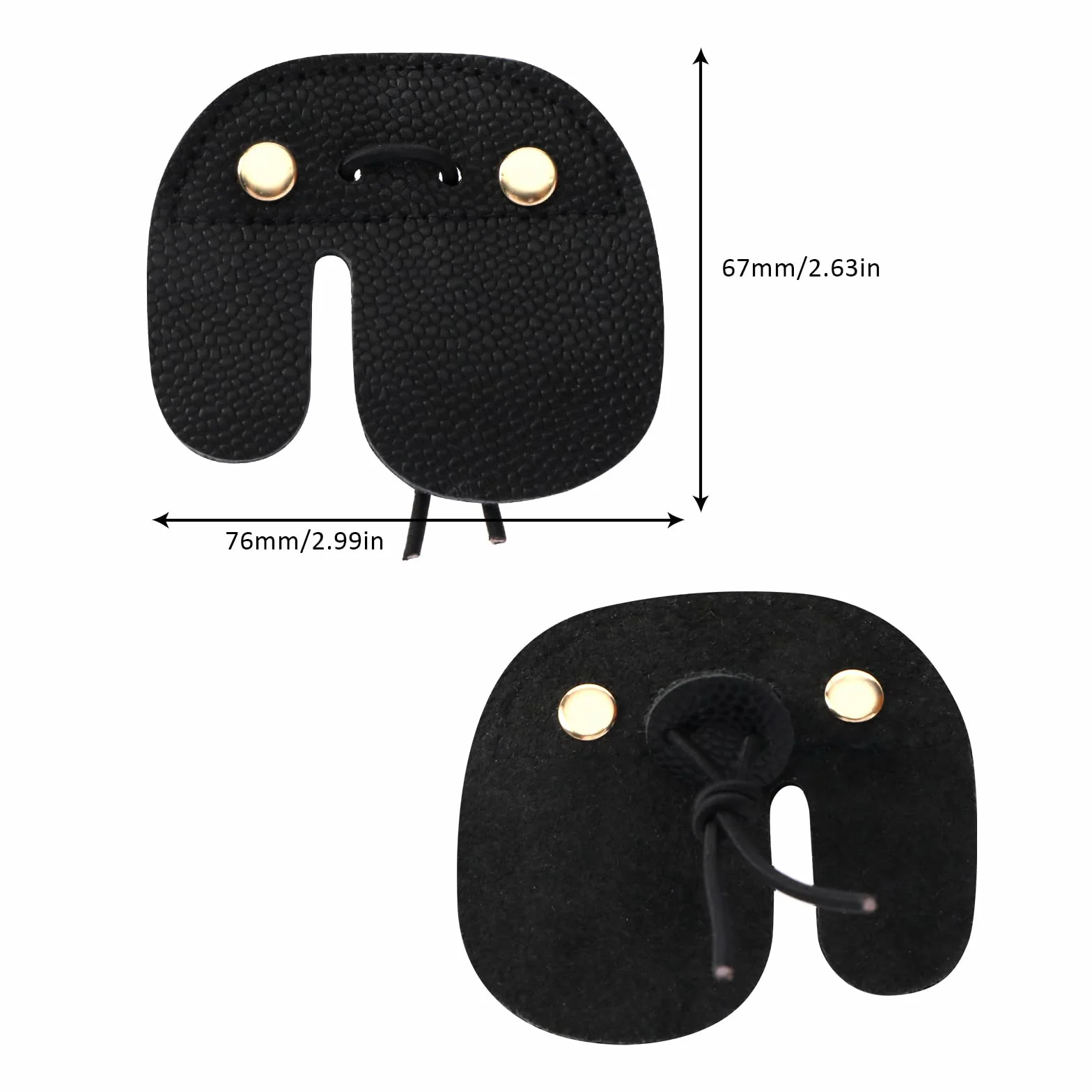 Lot de 2 protections en cuir pour tir à l'arc - Double épaisseur - Noir